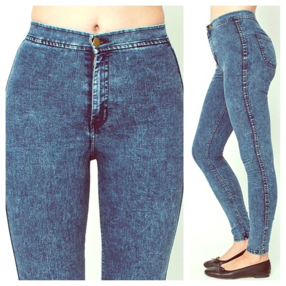 American Apparel Blue Denim Acid Wash Easy Jean